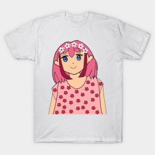 Pink Hair Anime Girl T-Shirt